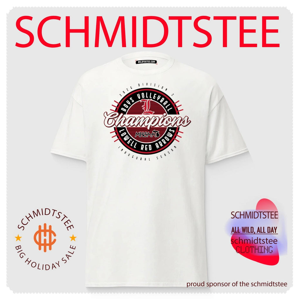 Lowell Red Arrows 2026 MHSAA Boys Volleyball D2 Champions shirt