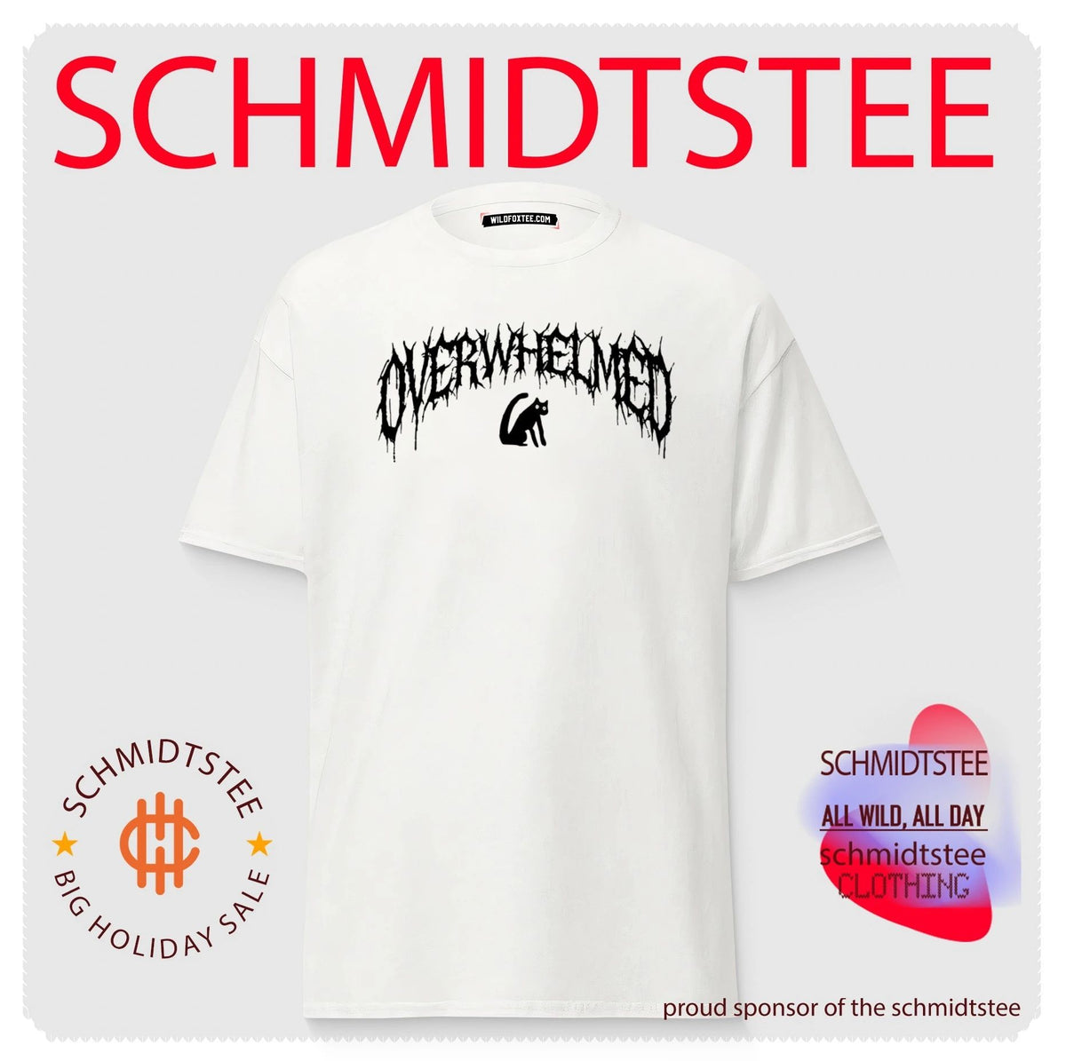 Overwhelmed black cat paint shirt