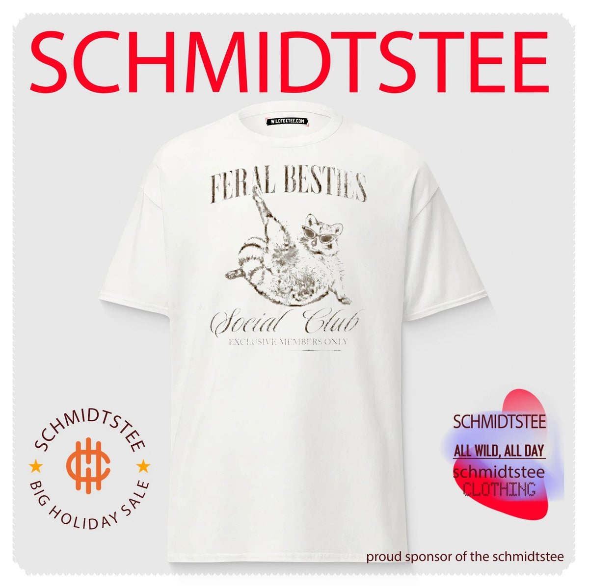 Feral Besties Social Club Exclusive Members Only Raccoon shirt