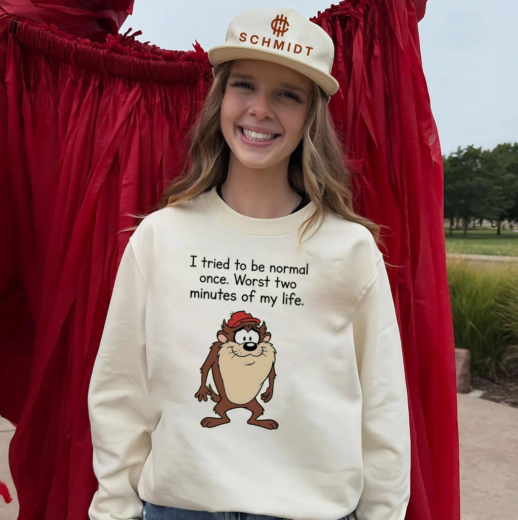 I tried to be normal once worst two minutes of my life Tasmanian Devil shirt