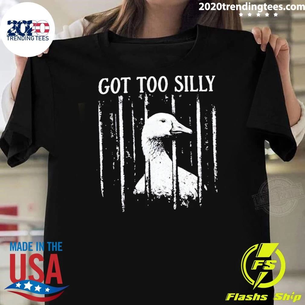 Goose Behind Bars Imprisoned For Its Got Too Silly Antics On A Comfortable Shirt