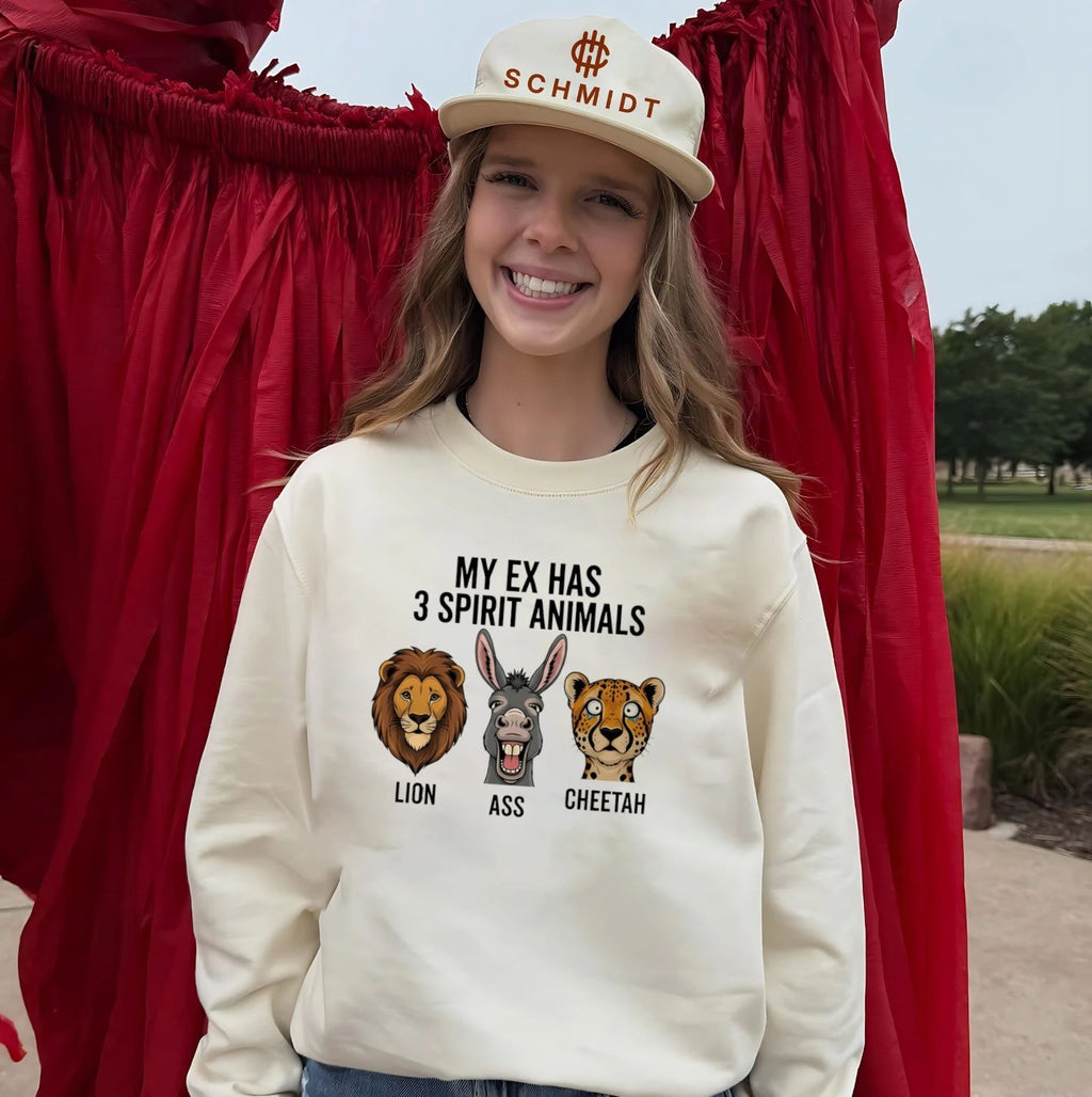 My ex has 3 spirit animals lion ass cheetah shirt