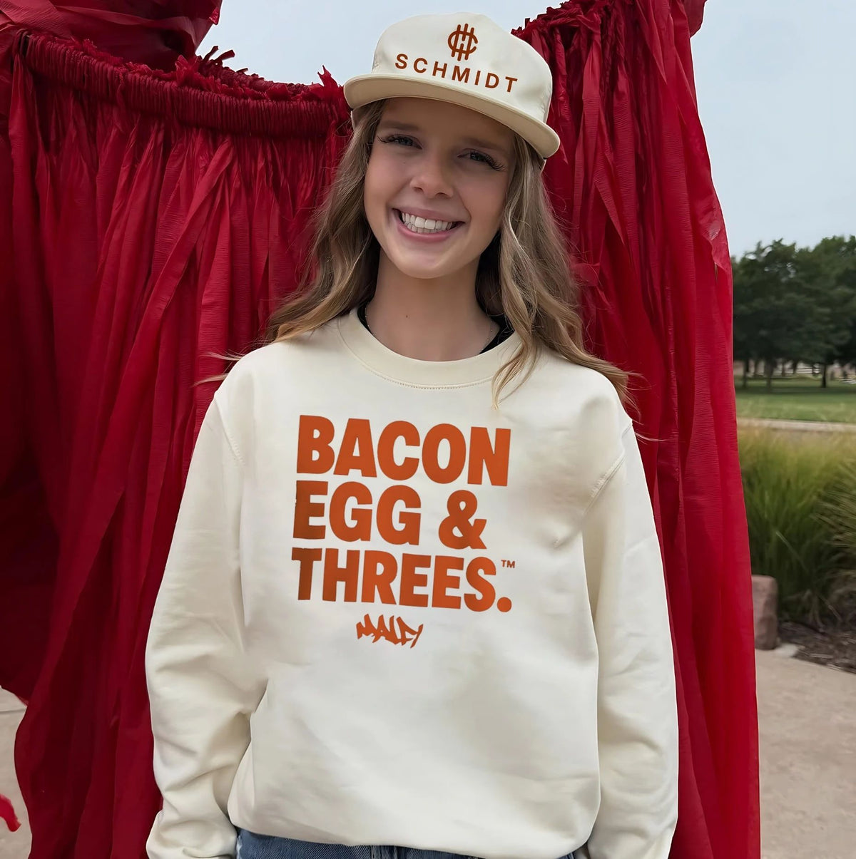 Bacon egg and threes Knicks shirt