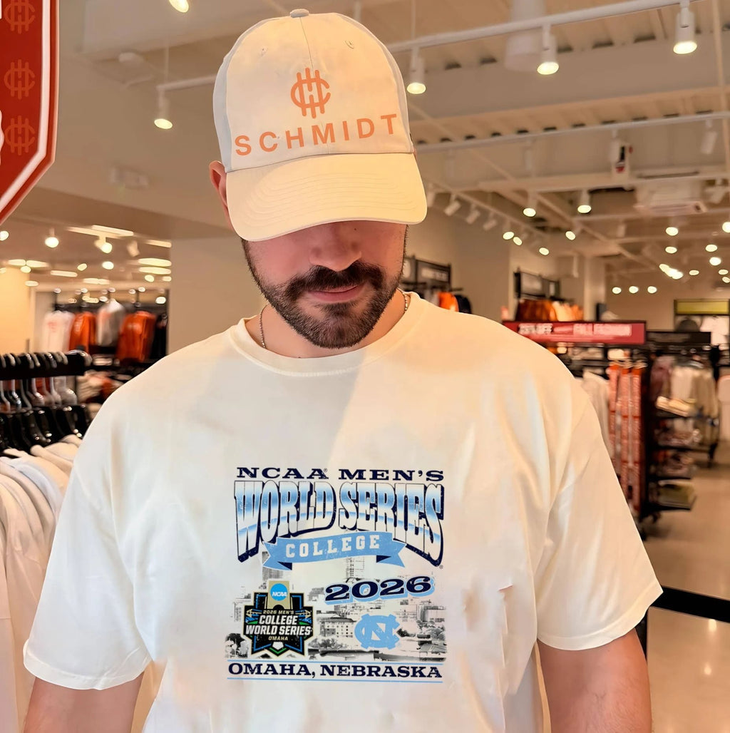UNC Baseball 2026 College World Series Omaha skyline shirt