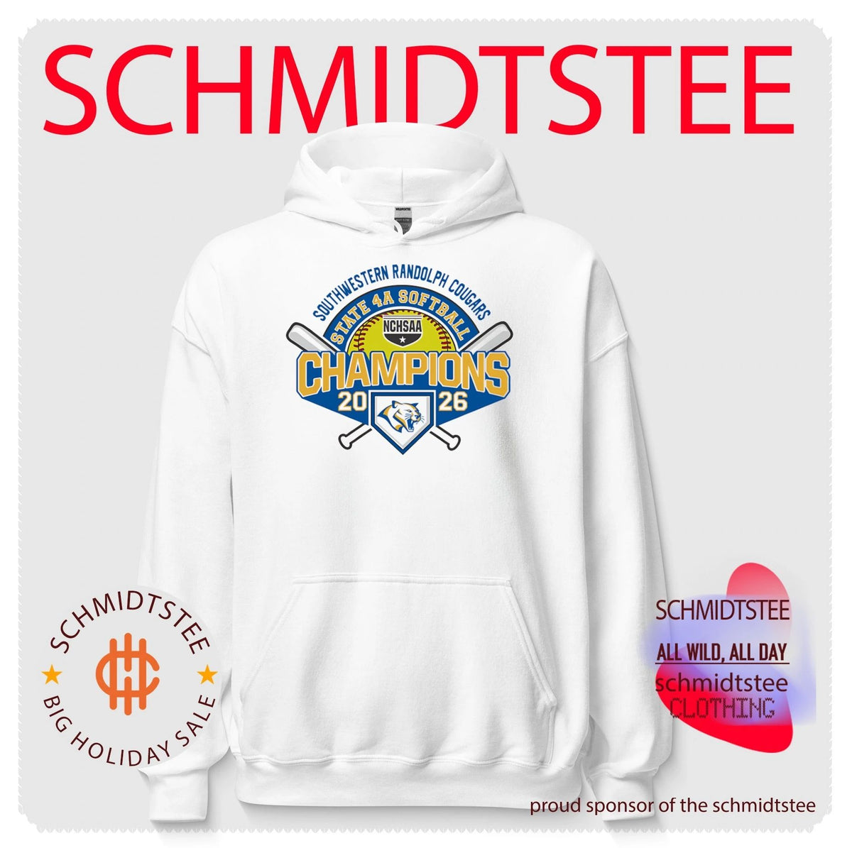 Southwestern Randolph Cougars 2026 NCHSAA State 4A Softball Champions shirt