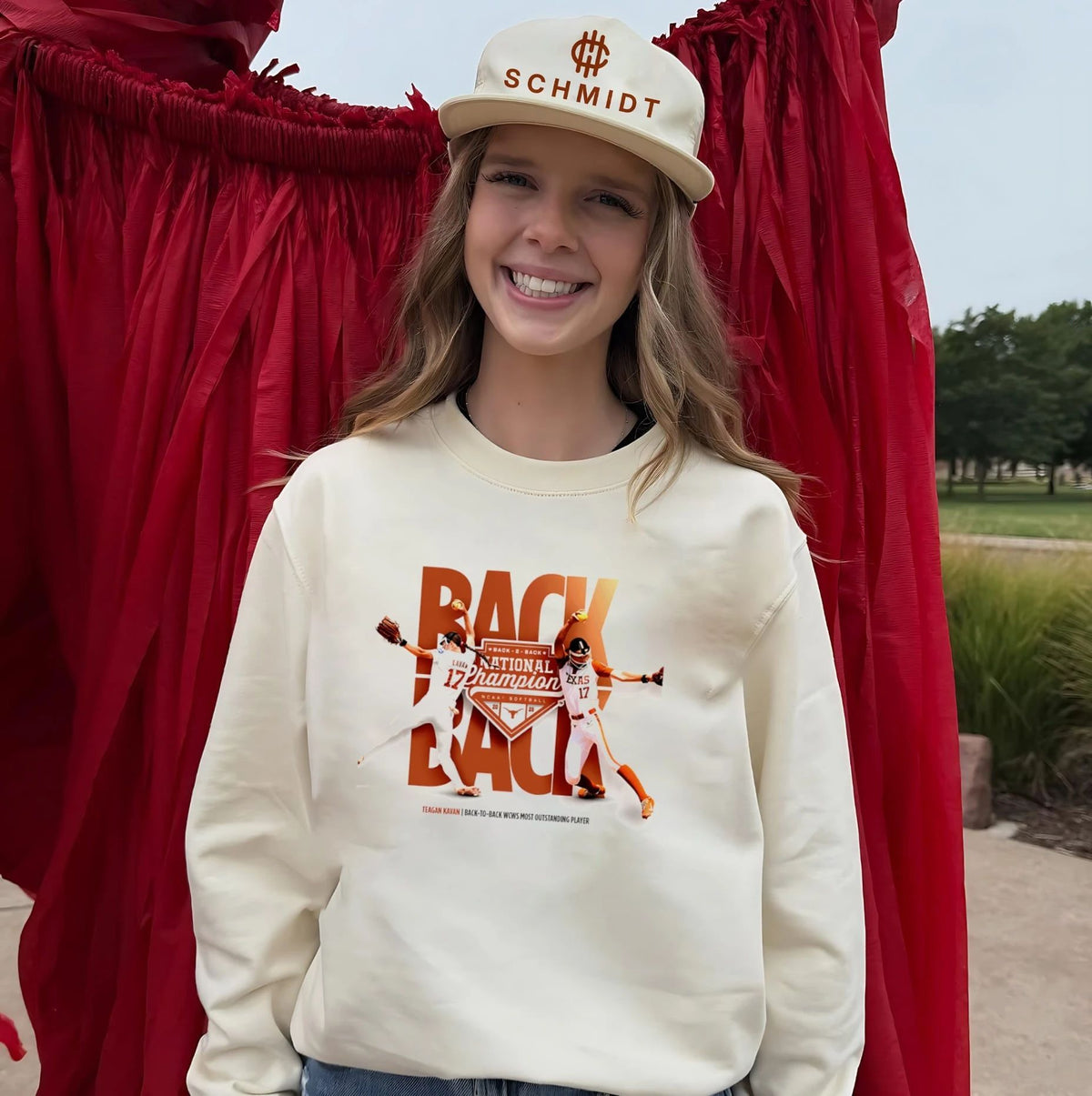 Teagan Kavan Texas Softball 2026 back to back WCWS Most Outstanding Player shirt