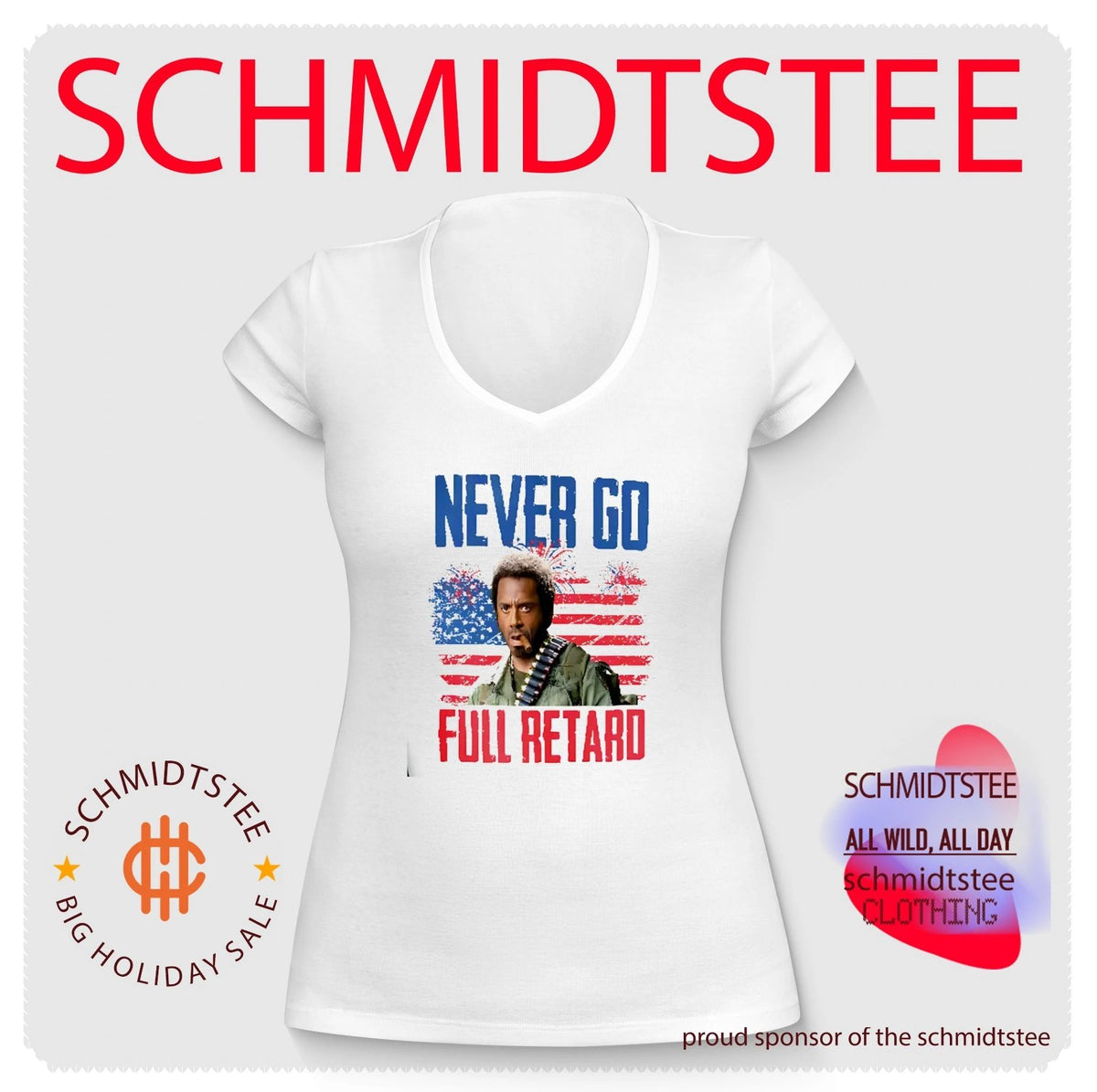 Never Go Full Retard Tropic Thunder 4th Of July shirt