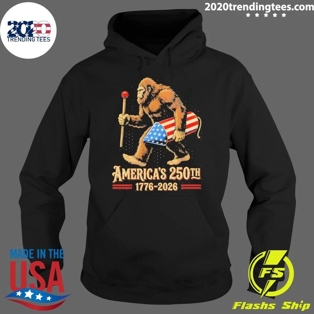 Bigfoot Carrying Patriotic Rocket With America’s 250th 1776 2026 Shirt
