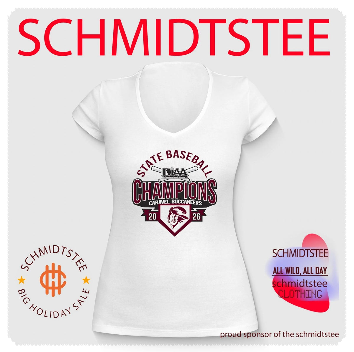 Caravel Buccaneers DIAA Baseball 2026 State Champions shirt