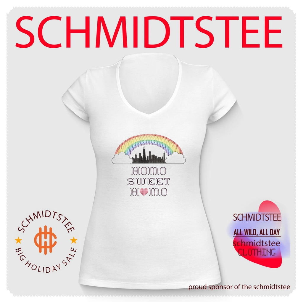 Homo Sweet Homo Pride rainbow skyline shirt