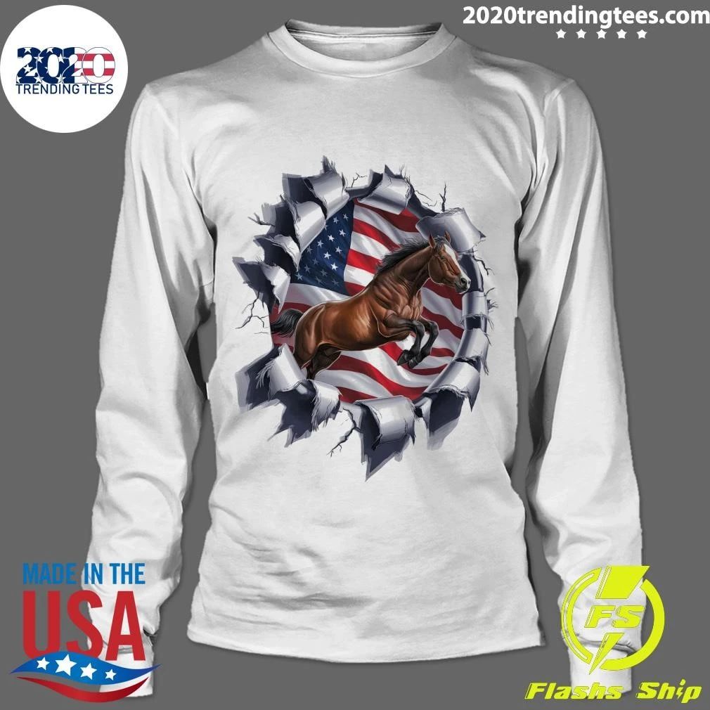 Horse with USA Flag Shirt