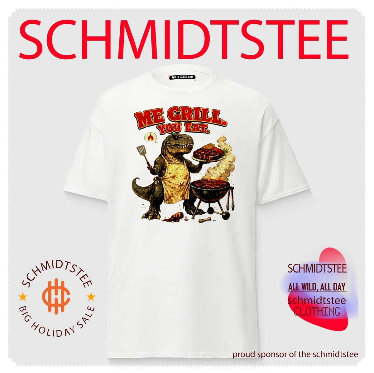 Me Grill You Eat T-Rex Barbecue Chef Tyrannosaurus Rex shirt