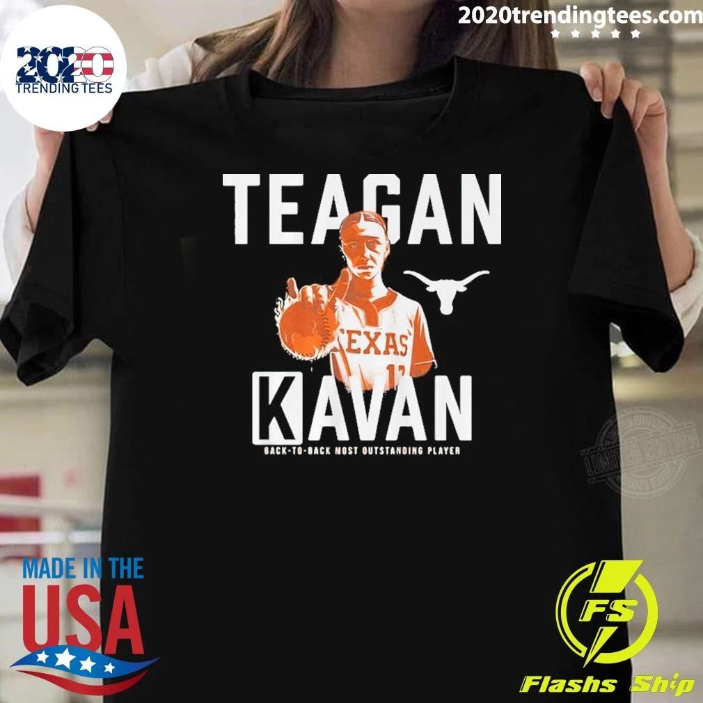 Texas Softball Teagan Kavan K Sign Back-to-back Most Outstanding Player Shirt