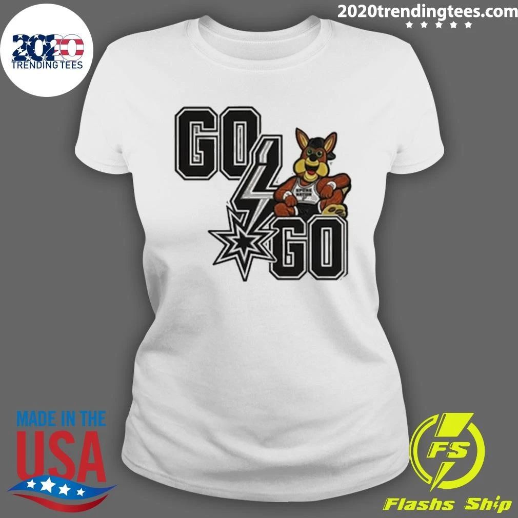 Spurs Coyote Mascot Go Go Text For A Fan Shirt