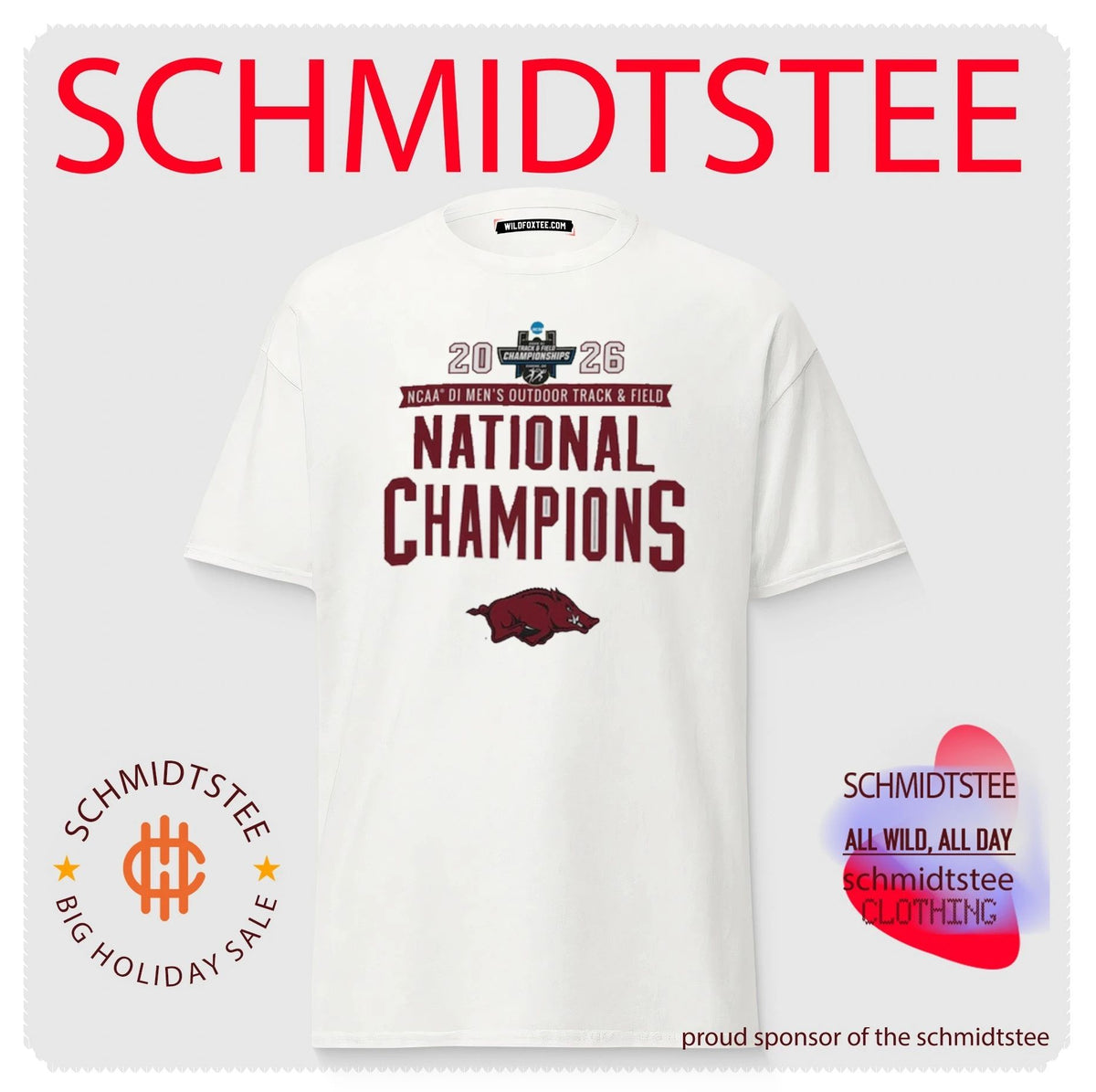 Arkansas Razorbacks 2026 NCAA Men’s Outdoor Track & Field National Champions shirt