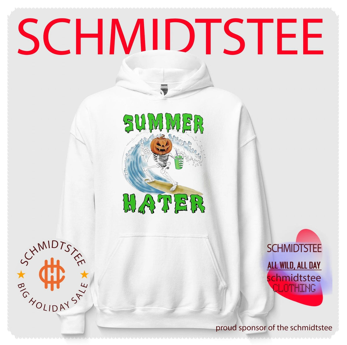 Summer Hater Skeleton Surfing with Pumpkin Head shirt