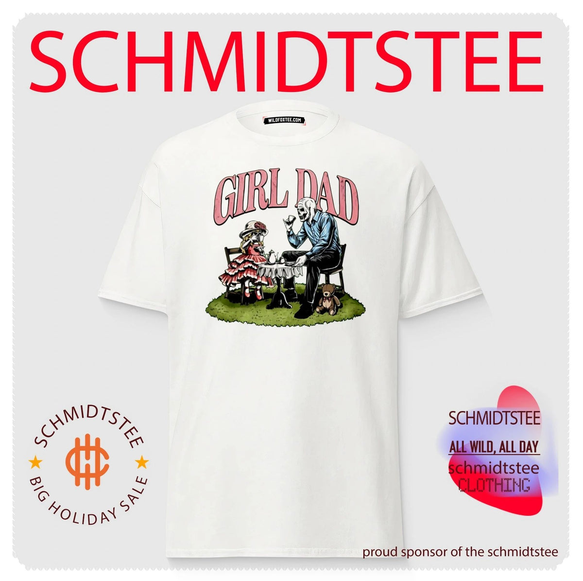 Girl Dad Skeleton Tea Party Fatherhood Shirt