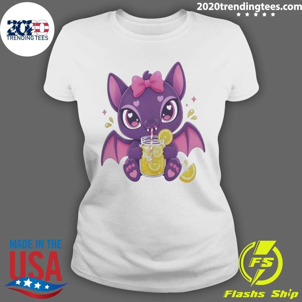 Bat Drinking Lemonade Tee Shirt