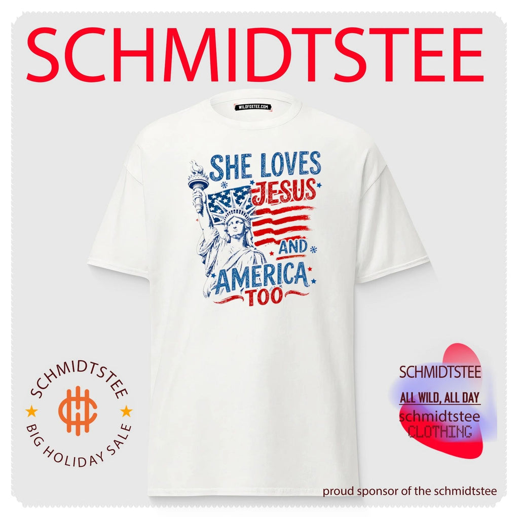 She Loves Jesus and America Too 4th of July Faith shirt