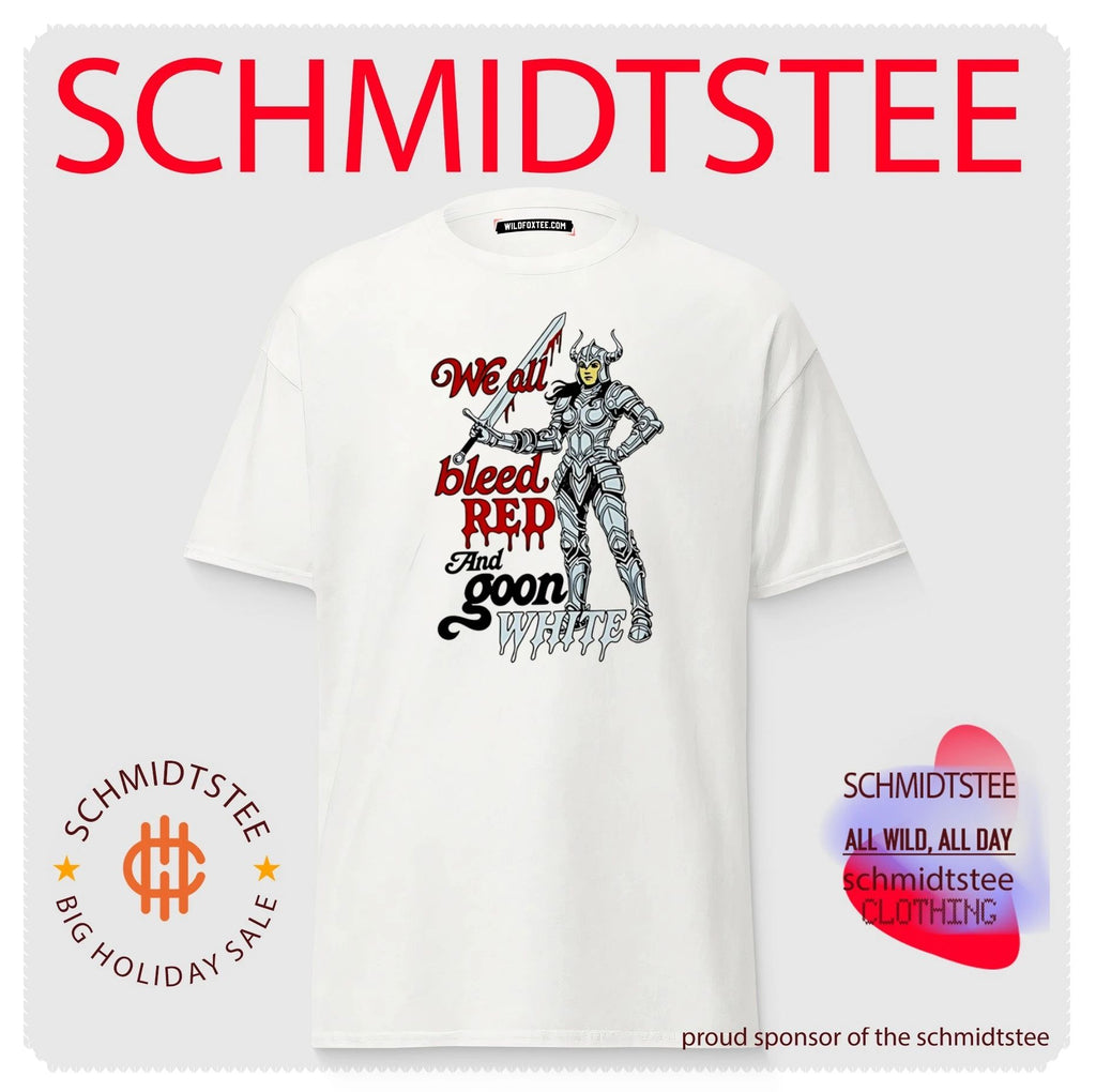 Monster knight we all bleed red and goon white shirt