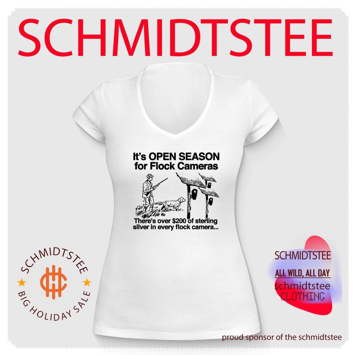 It’s open season for flock cameras there’s over of sterling silver in every flock camera shirt