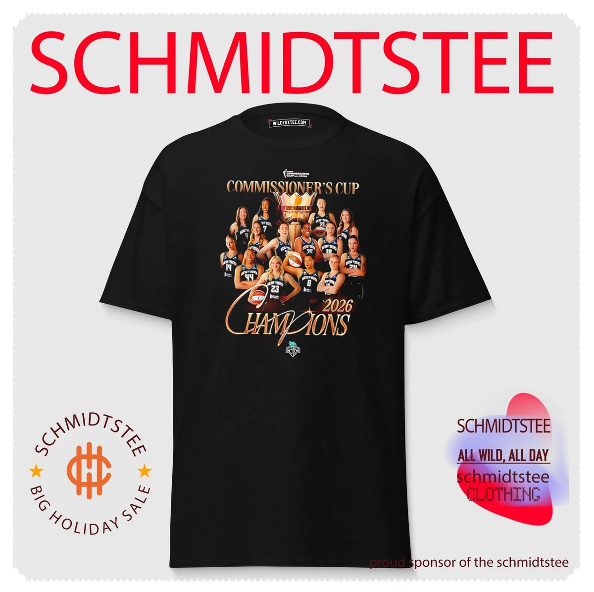 New York Liberty 2026 WNBA Commissioner’s Cup team collage shirt
