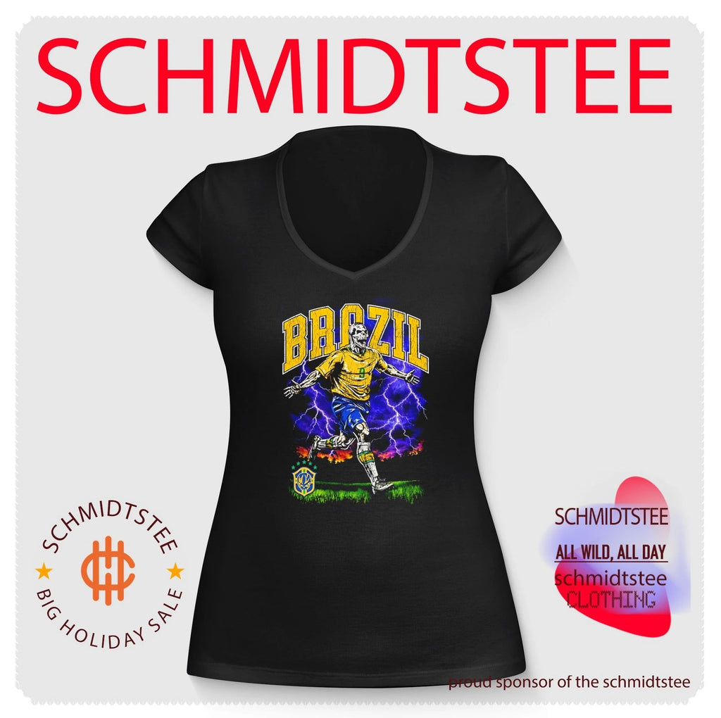 Brazil World Cup skeleton soccer player vintage shirt