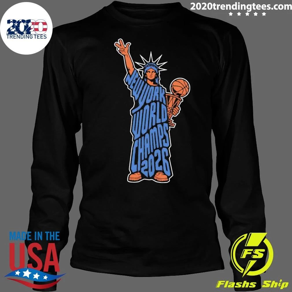 The Statue Of Liberty Holding A Basketball Trophy Ny 2026 Champs Shirt