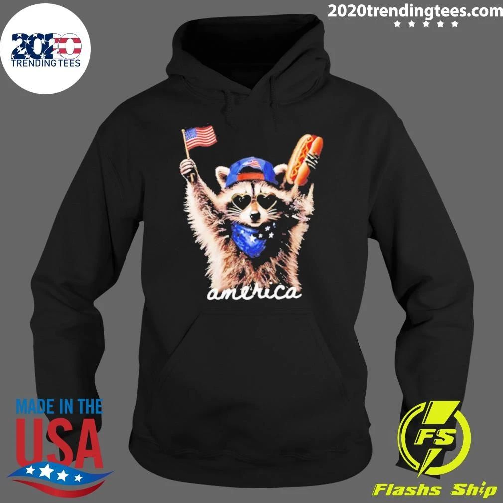 America Raccoon Hot Dog 4th Of July Shirt
