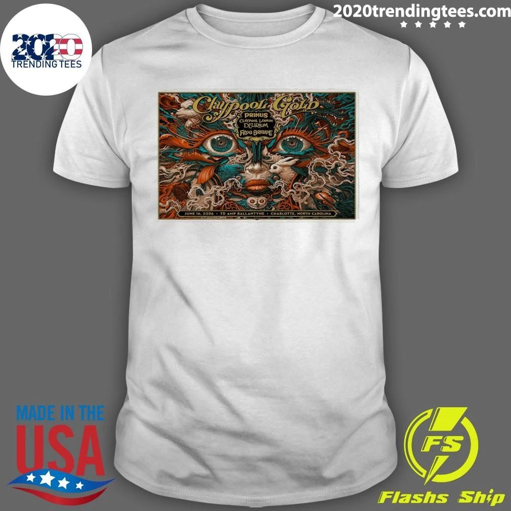 Claypool Gold Primus June 16 2026 TD Amp Ballantyne In Charlotte NC Shirt