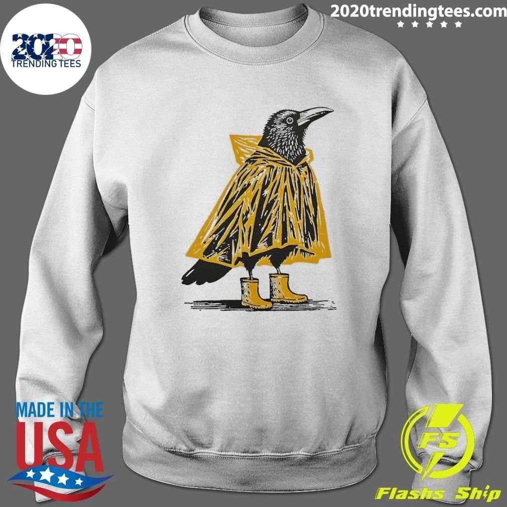Crow with Coat Illustration Raincoat Shirt