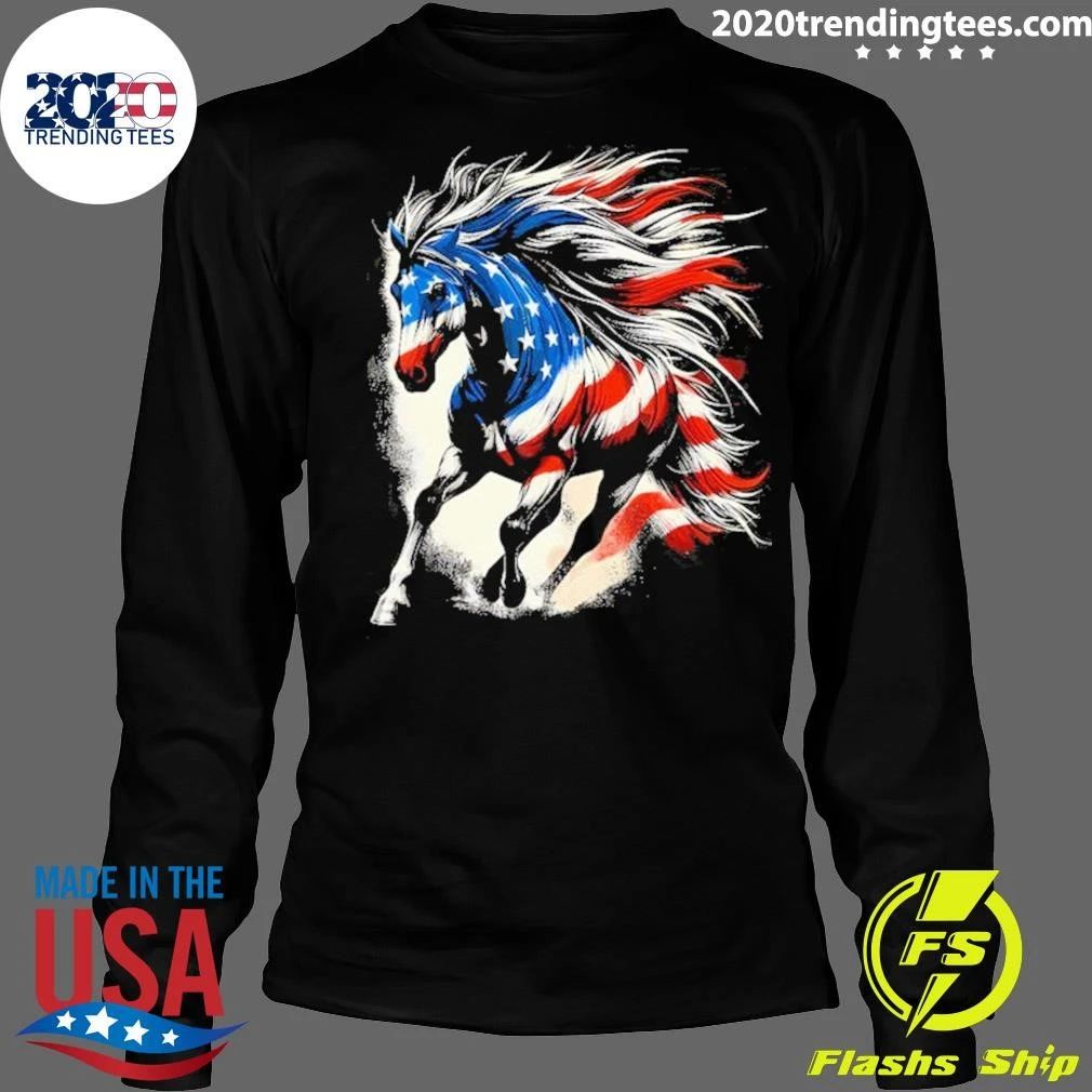 Horse American 4th Of July 2026 Flag USA Shirt
