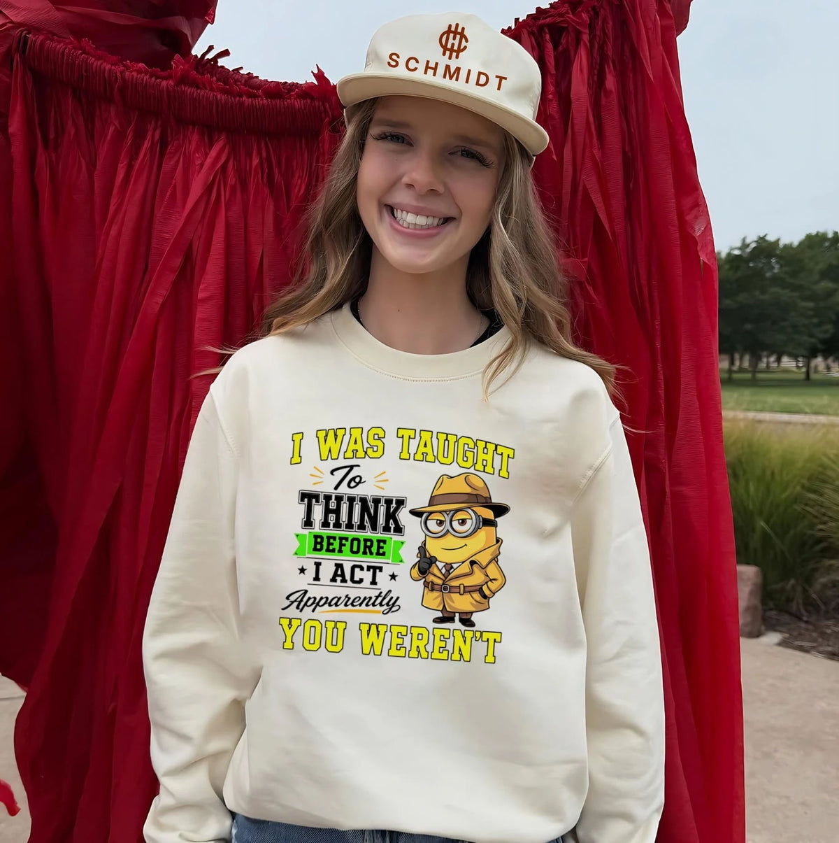 I was taught to think before I act apparently Minion shirt