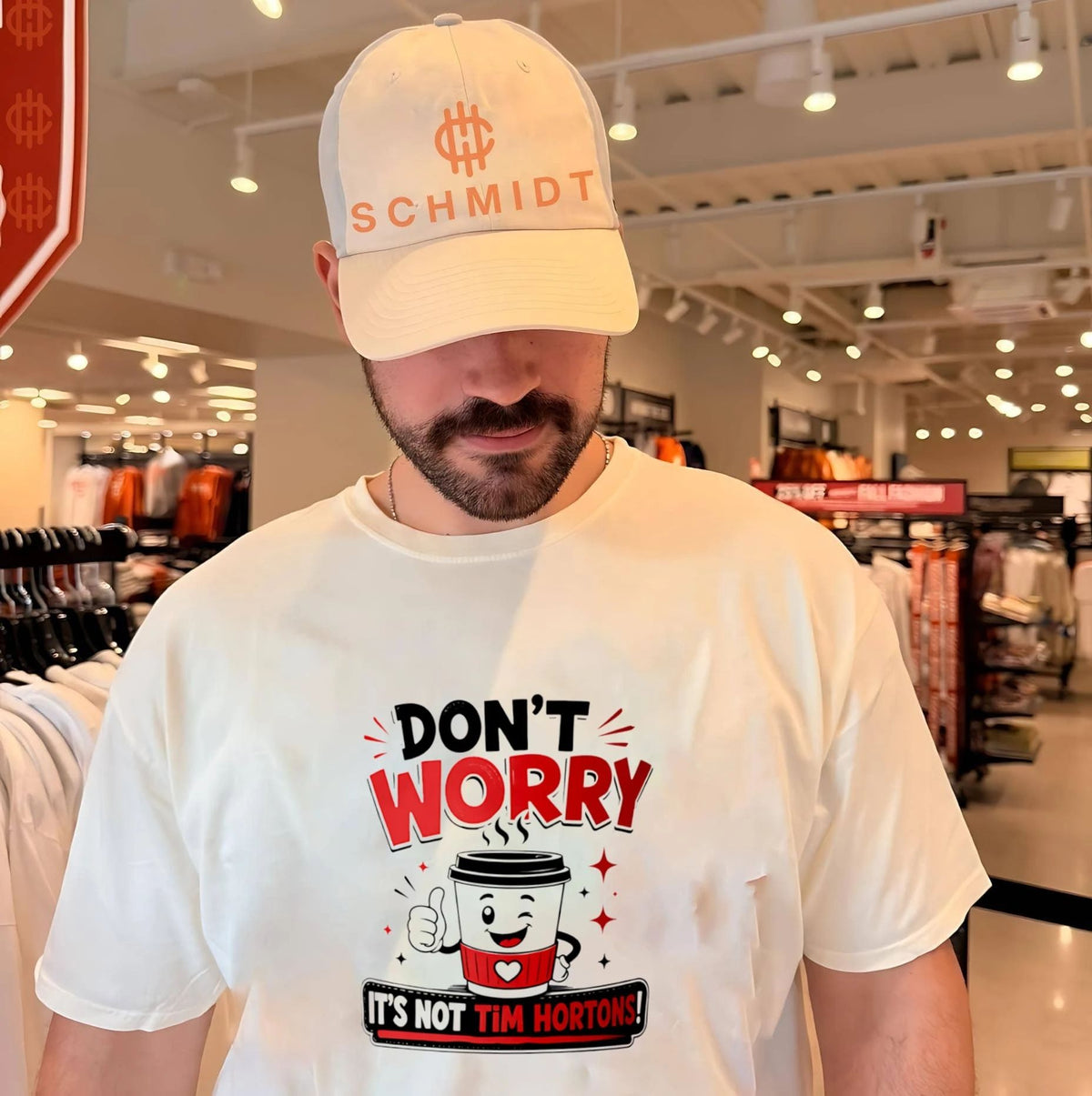 Don’t worry it’s not Tim Hortons shirt