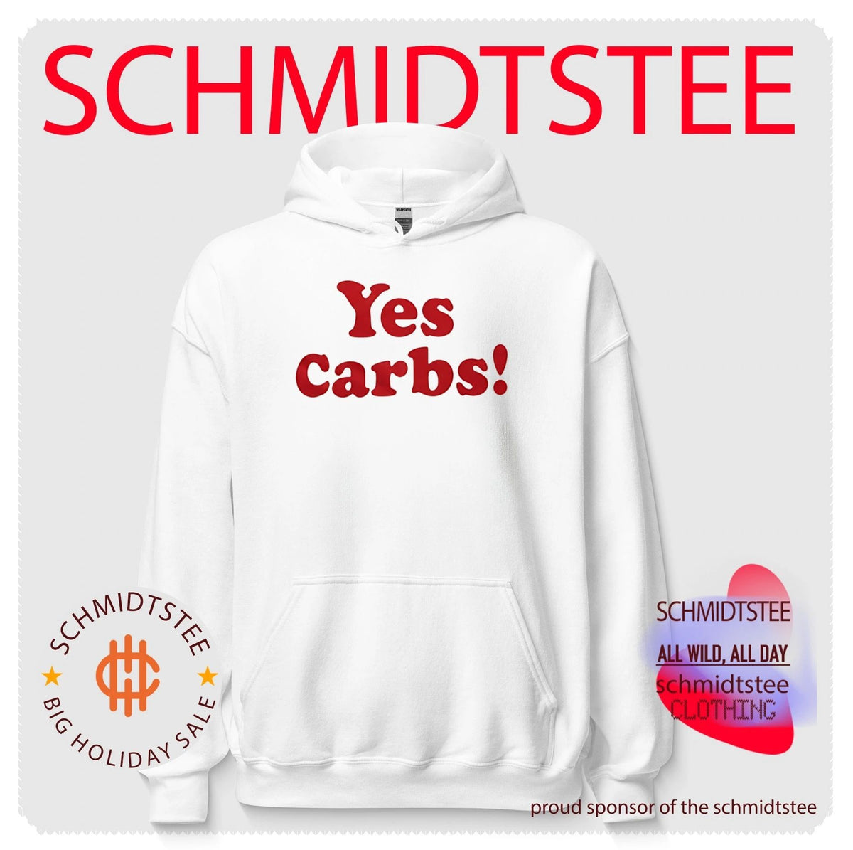 Harry wearing Yes Carbs shirt
