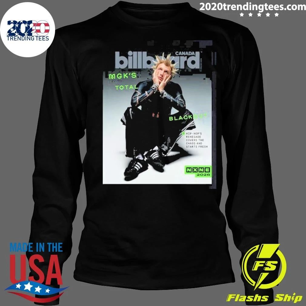 Machine Gun Kelly MGK On The Cover Of Billboard Canada 2026 MGK’s Total Blackout Shirt
