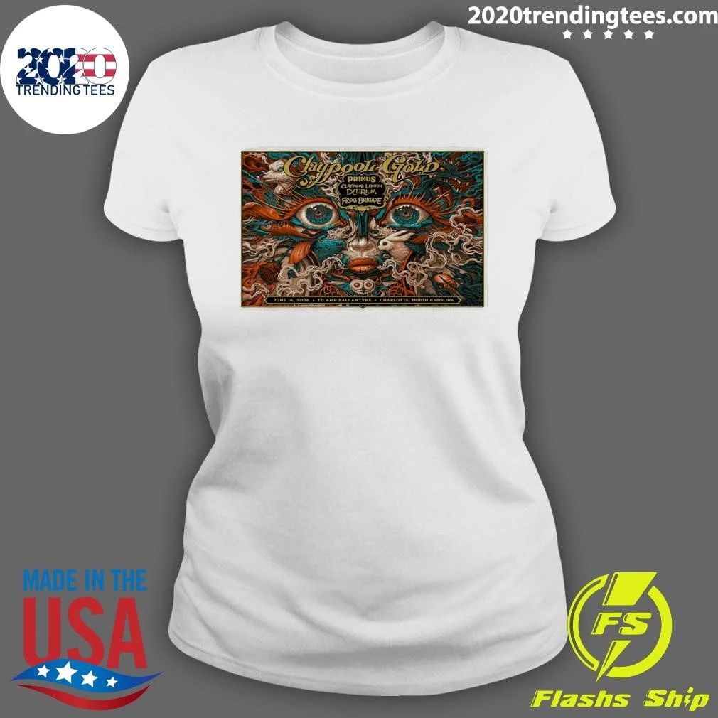 Claypool Gold Primus June 16 2026 TD Amp Ballantyne In Charlotte NC Shirt