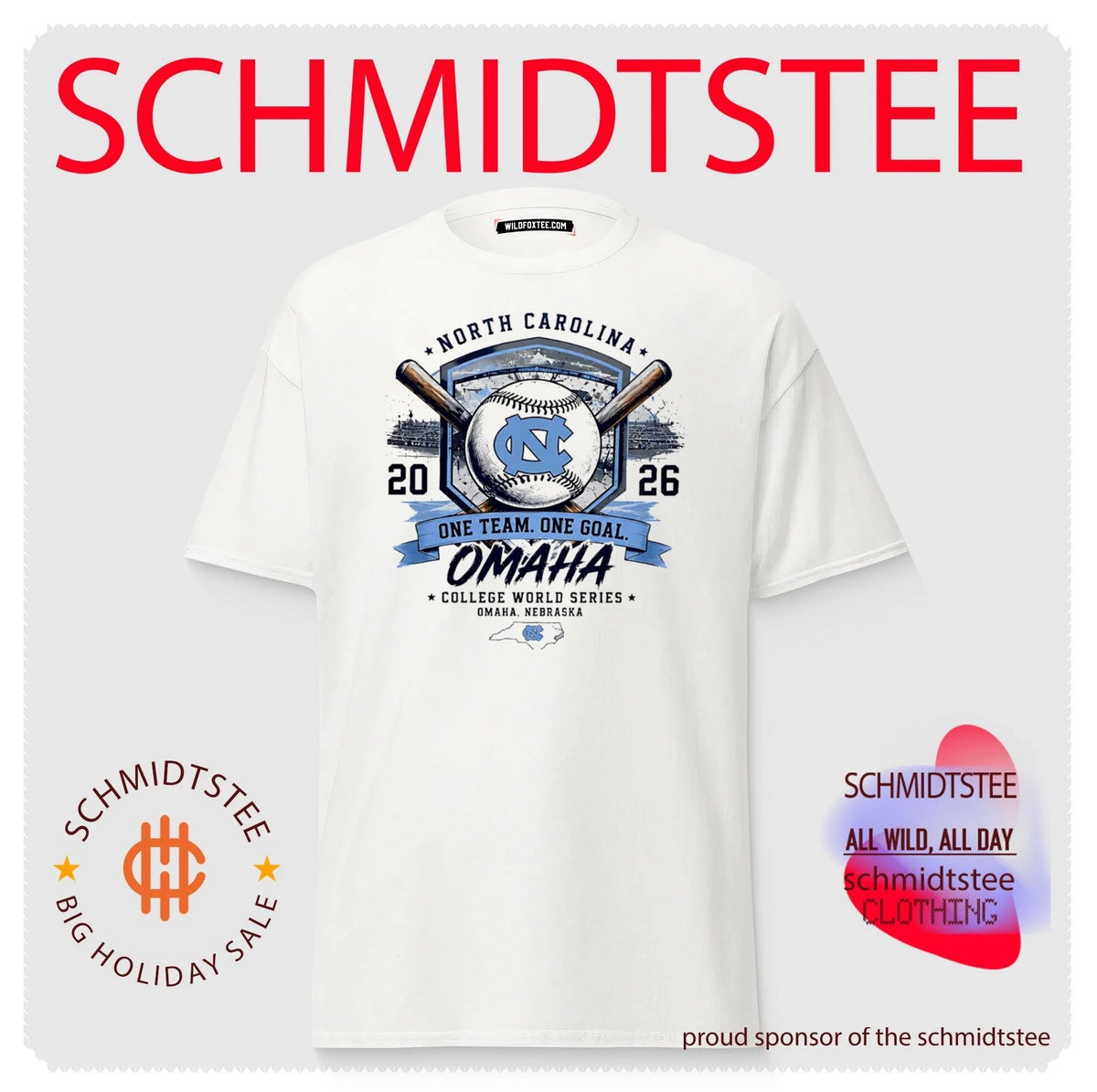 North Carolina Tar Heels 2026 MCWS Omaha Bound one team one goal shirt