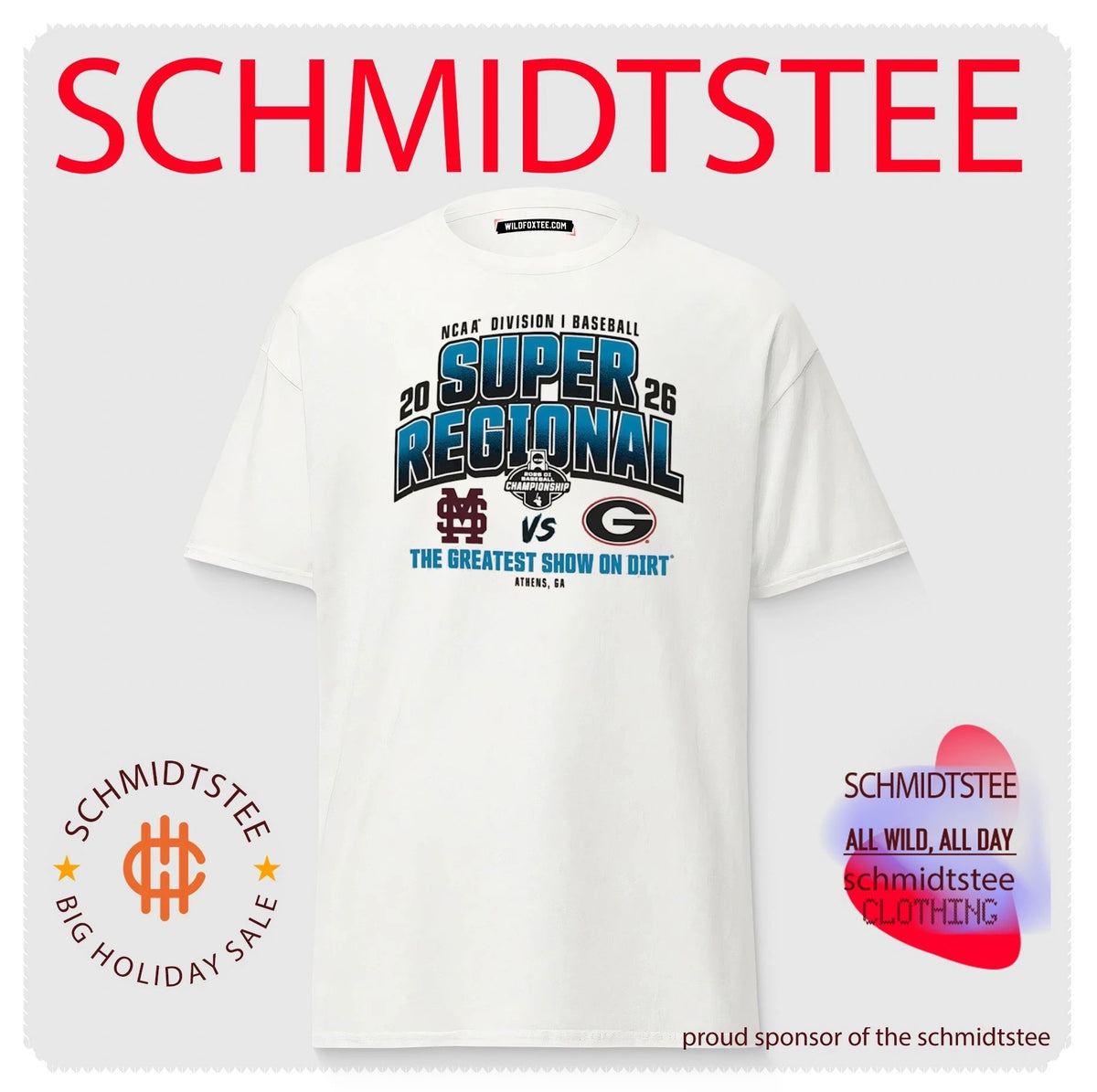 Mississippi State Bulldogs vs Georgia Bulldogs 2026 NCAA Baseball Super Regional The Greatest Show on Dirt shirt