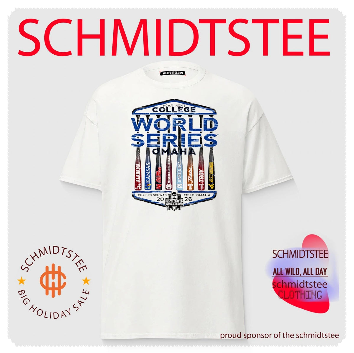 2026 NCAA Men’s College World Series 8-Team Best Bats shirt