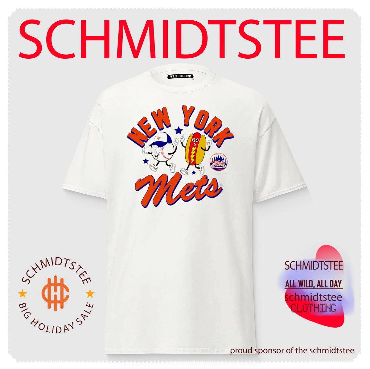 New York Mets HotDog Preschool Snack cartoon shirt