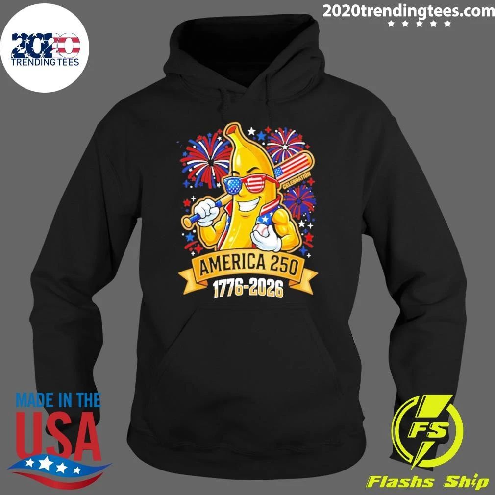 Patriotic Banana Baseball America 250th Anniversary 1776 2026 Shirt