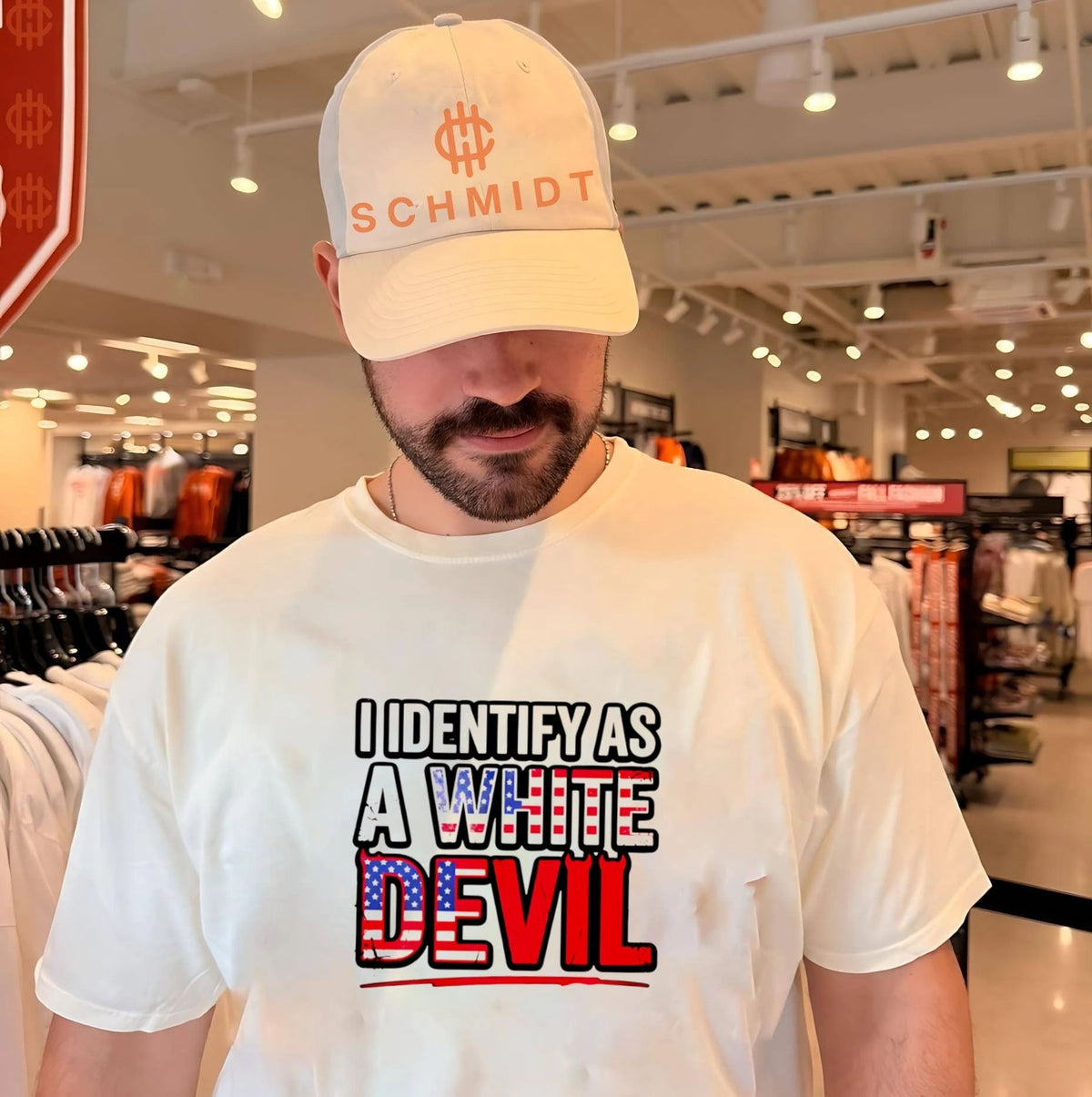 I Identify As A White Devil USA flag shirt