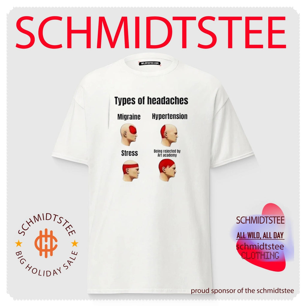 Types of headaches migraine hypertension stress being rejected by art academy shirt