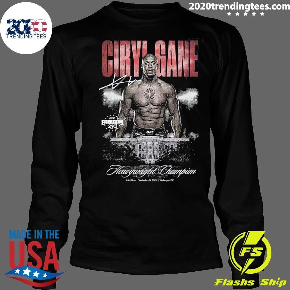 Ciryl Gane UFC Freedom 250 And New Men’s Heavyweight Champion Signature Shirt
