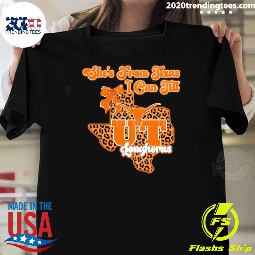 She’s From Texas I Can Tell UT Texas Longhorns Bow Map 2026 Shirt