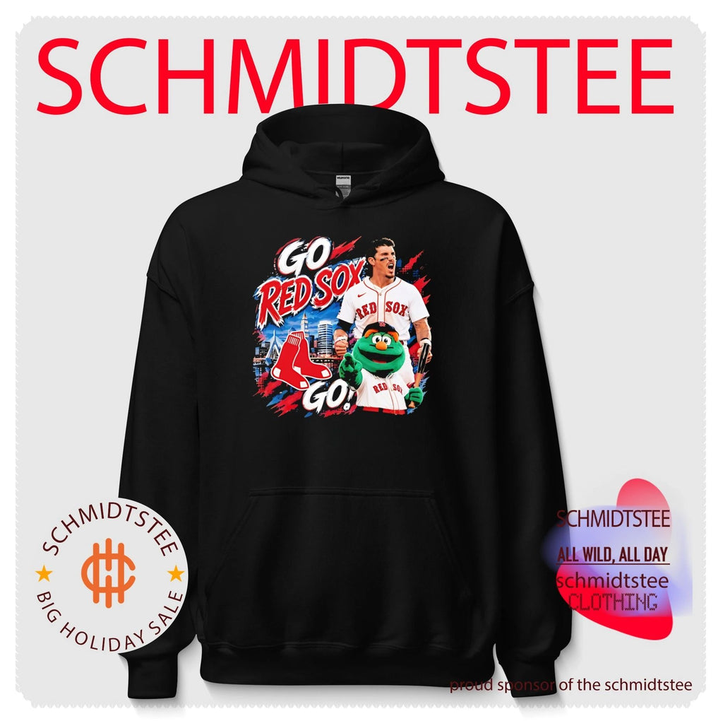 Boston Red Sox Mascot and Player Go Red Sox Go shirt