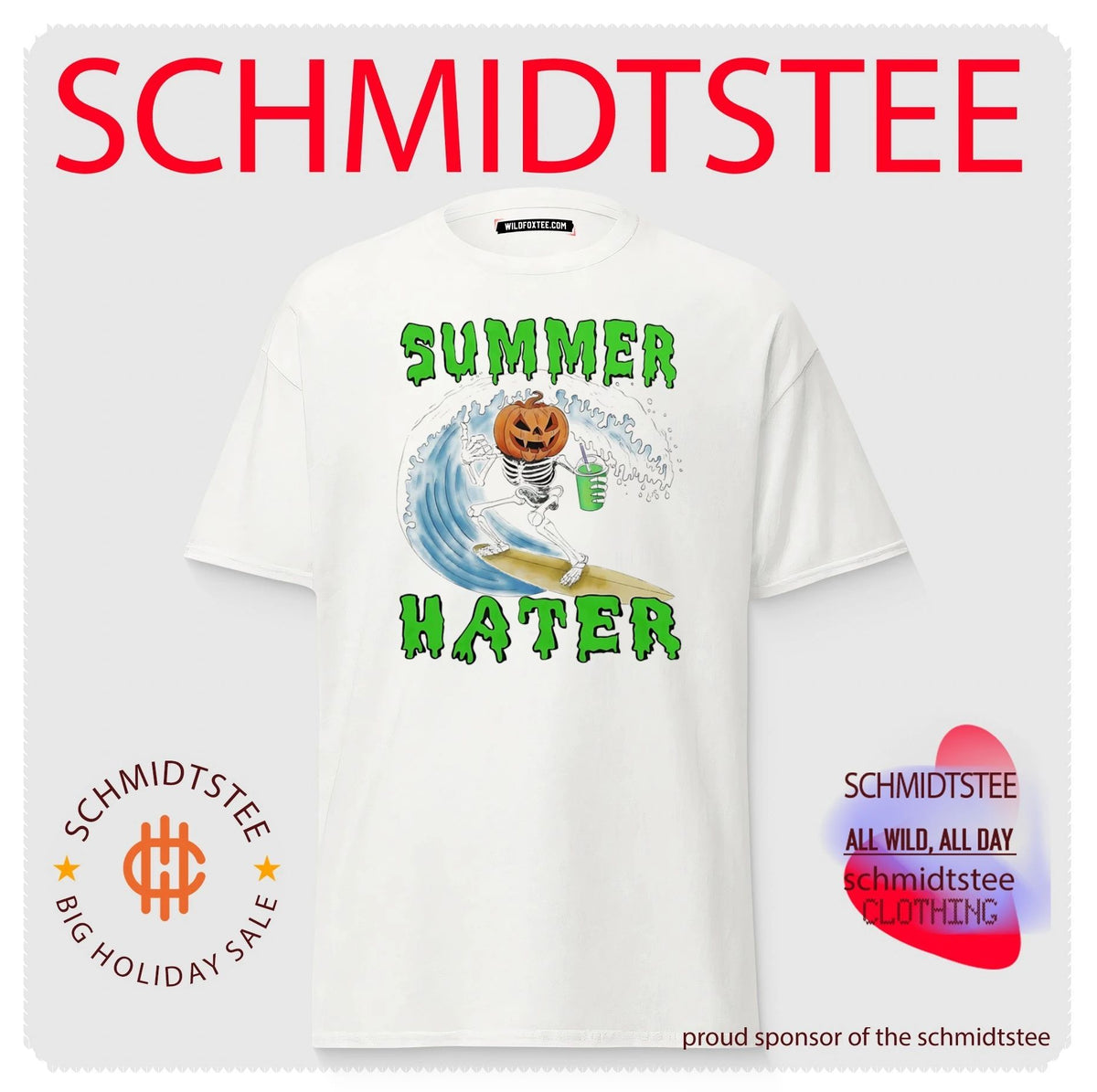 Summer Hater Skeleton Surfing with Pumpkin Head shirt