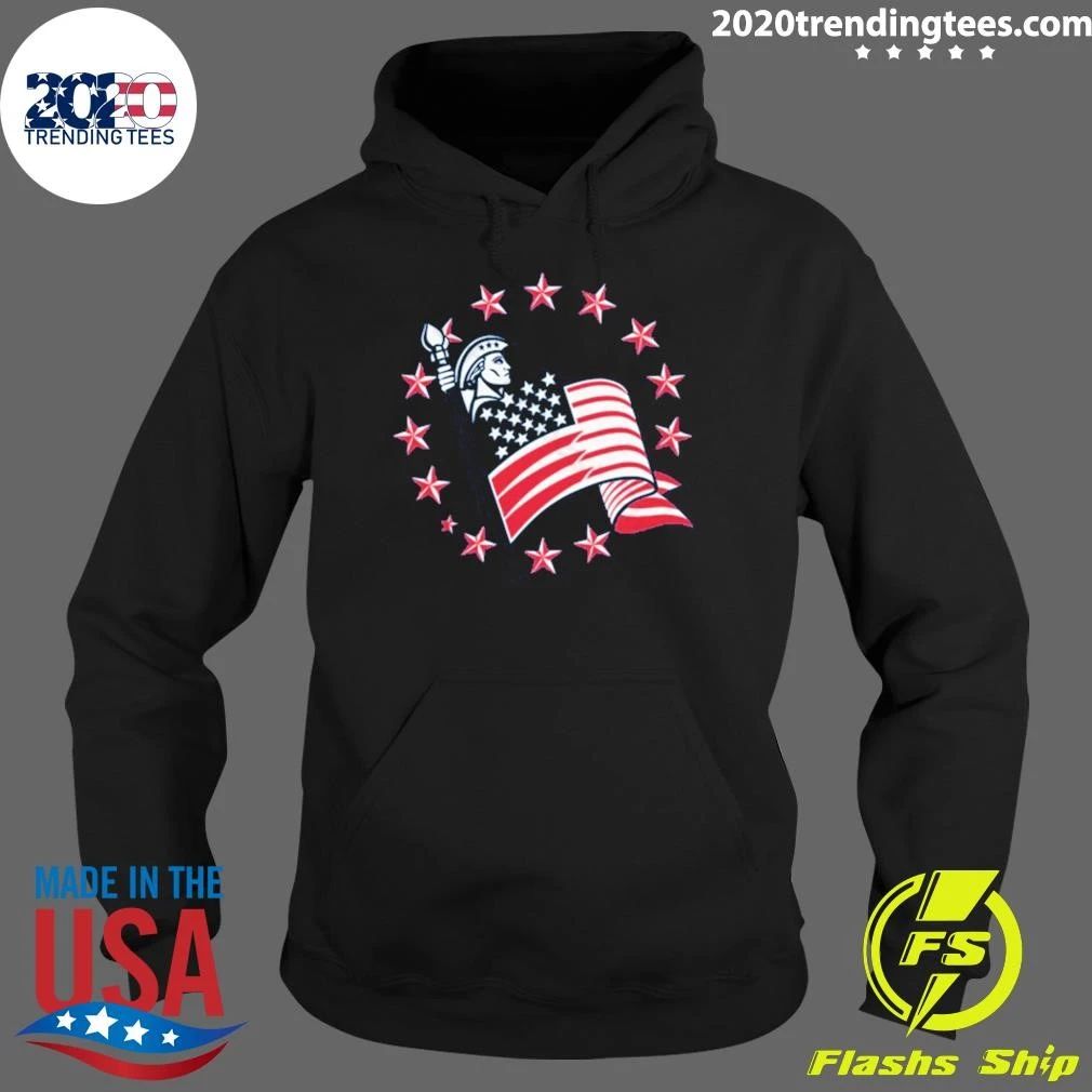 Patriotic Lady Liberty Holding American Flag USA Pride Shirt