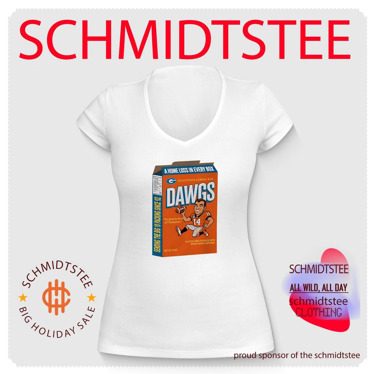 Georgia Bulldogs Stocktons Cereal Box Dawgs illustrated shirt